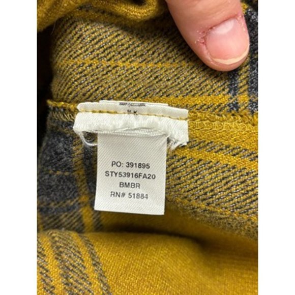 Patgonia Yellow Long Sleeve Collared Pocket Plaid Button Up Shirt Size Small - Picture 5 of 5